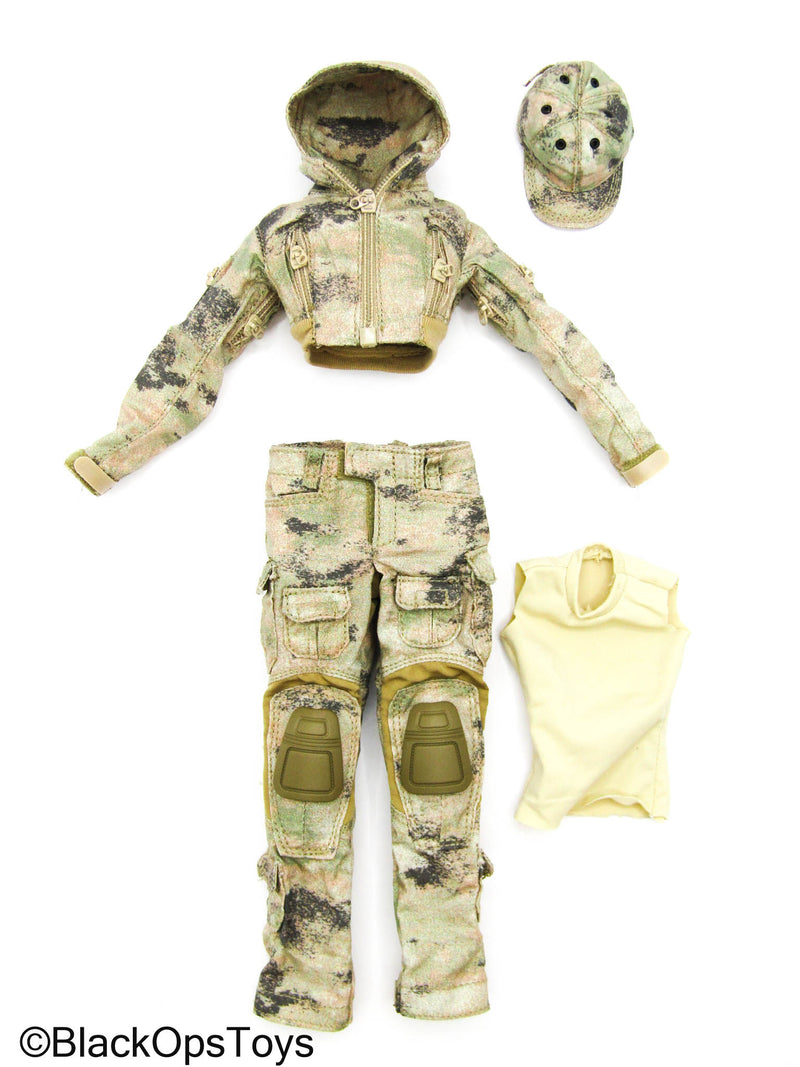 Load image into Gallery viewer, Sharp Shooter - Tan Pixelated Camo Female Combat Uniform Set
