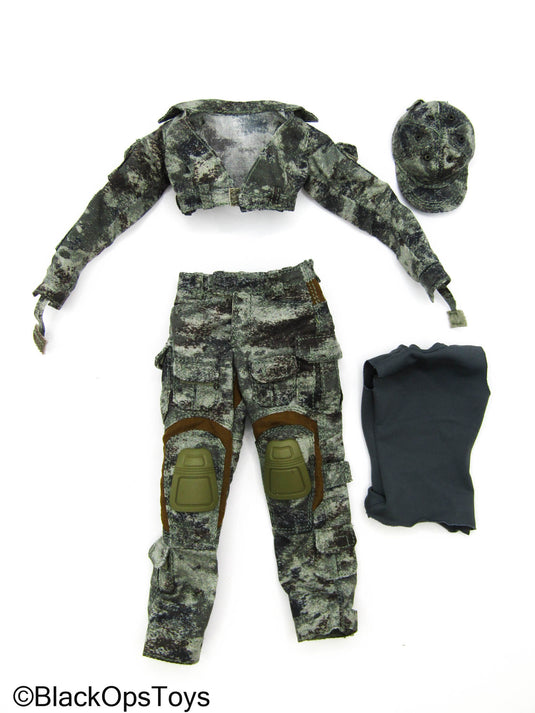 Shock Worker - Green Pixelated Camo Female Combat Uniform Set