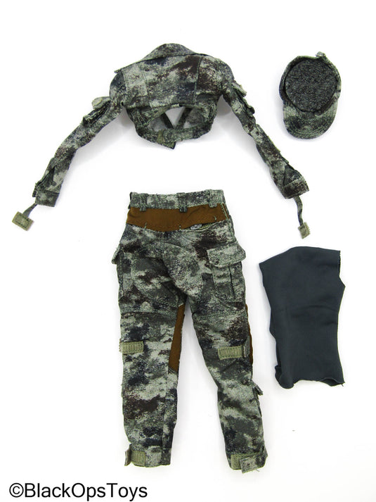 Shock Worker - Green Pixelated Camo Female Combat Uniform Set