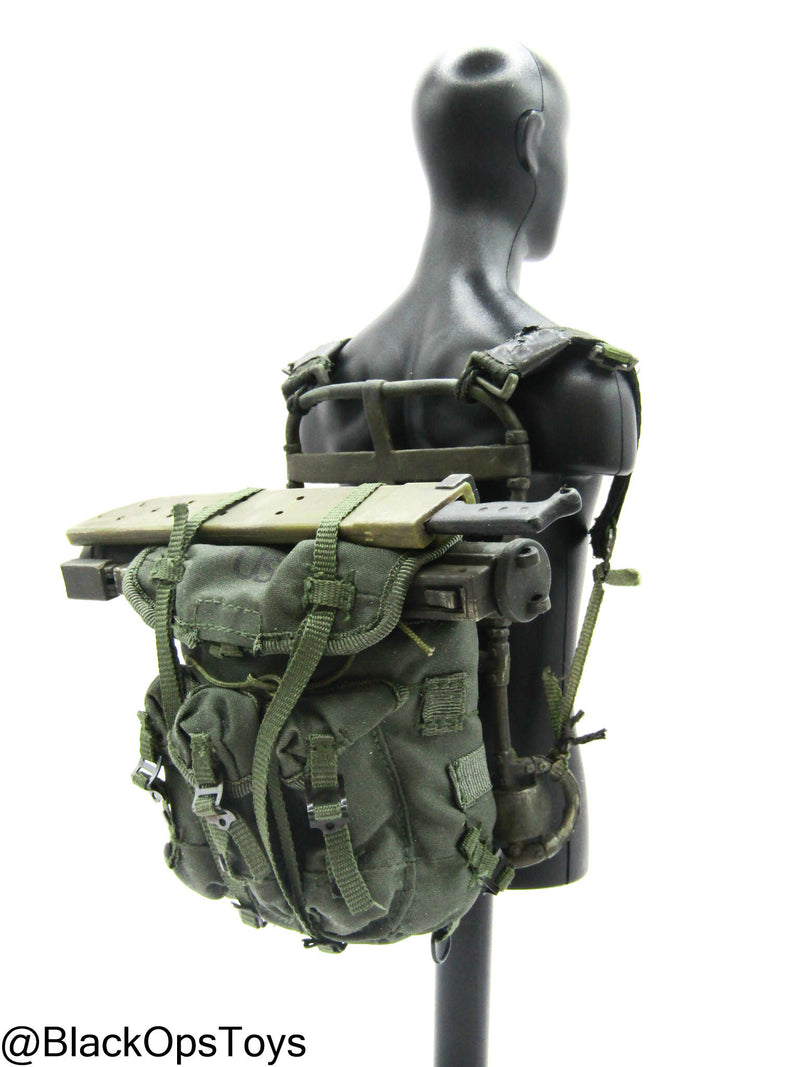 Load image into Gallery viewer, Custom Weathered Vietnam Alice Pack w/Frame, Machete, &amp; LAW
