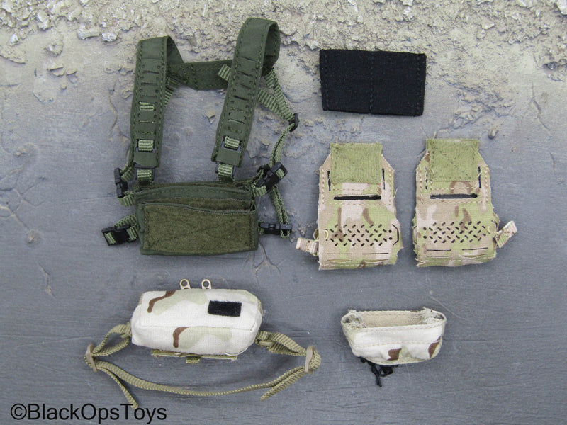 Load image into Gallery viewer, PMC Field RECCE - Green Chest Rig w/3C Desert Pouches
