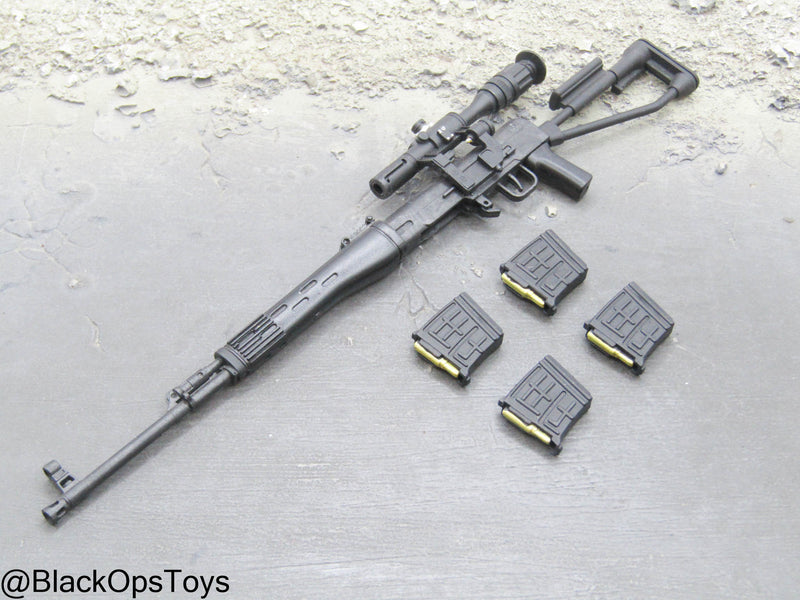 Load image into Gallery viewer, Black Dragunov SVD Sniper Rifle w/Folding Stock
