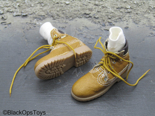 The Screaming - Tan Tim Boots (Peg Type READ DESC)