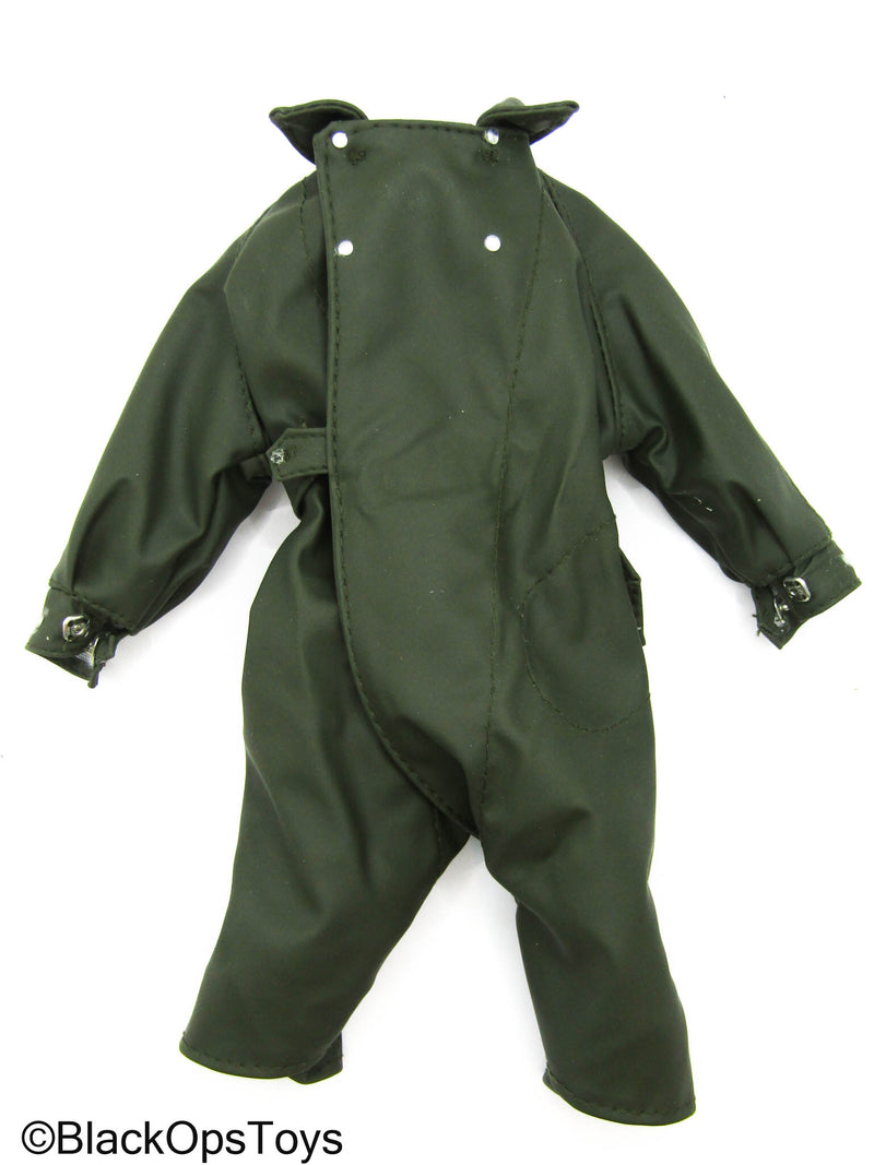 Load image into Gallery viewer, WWII German - Green Rubberized Motorcyclist Rain Suit
