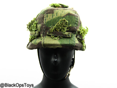 WWII German - Splinter Pattern M35 Infantry Helmet w/Foliage