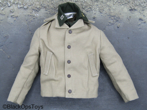 WWII - Tan Jacket w/Green Shirt Collar