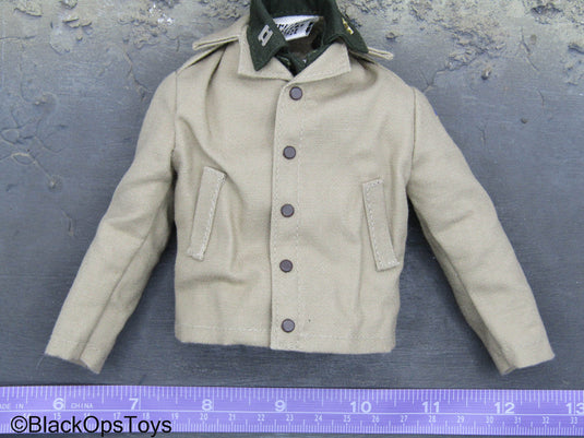 WWII - Tan Jacket w/Green Shirt Collar