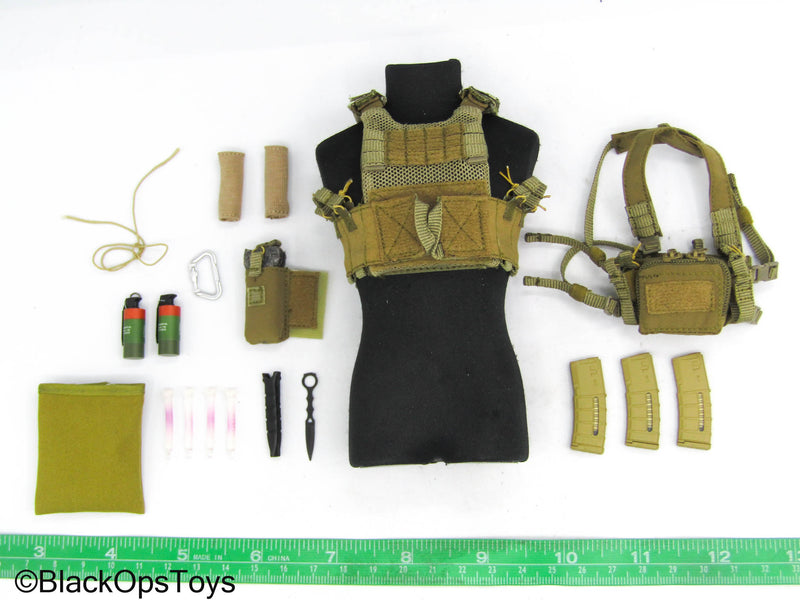 Load image into Gallery viewer, 13th Marine Expeditionary Unit - Tan MOLLE Vest w/Chest Rig &amp; Pouches
