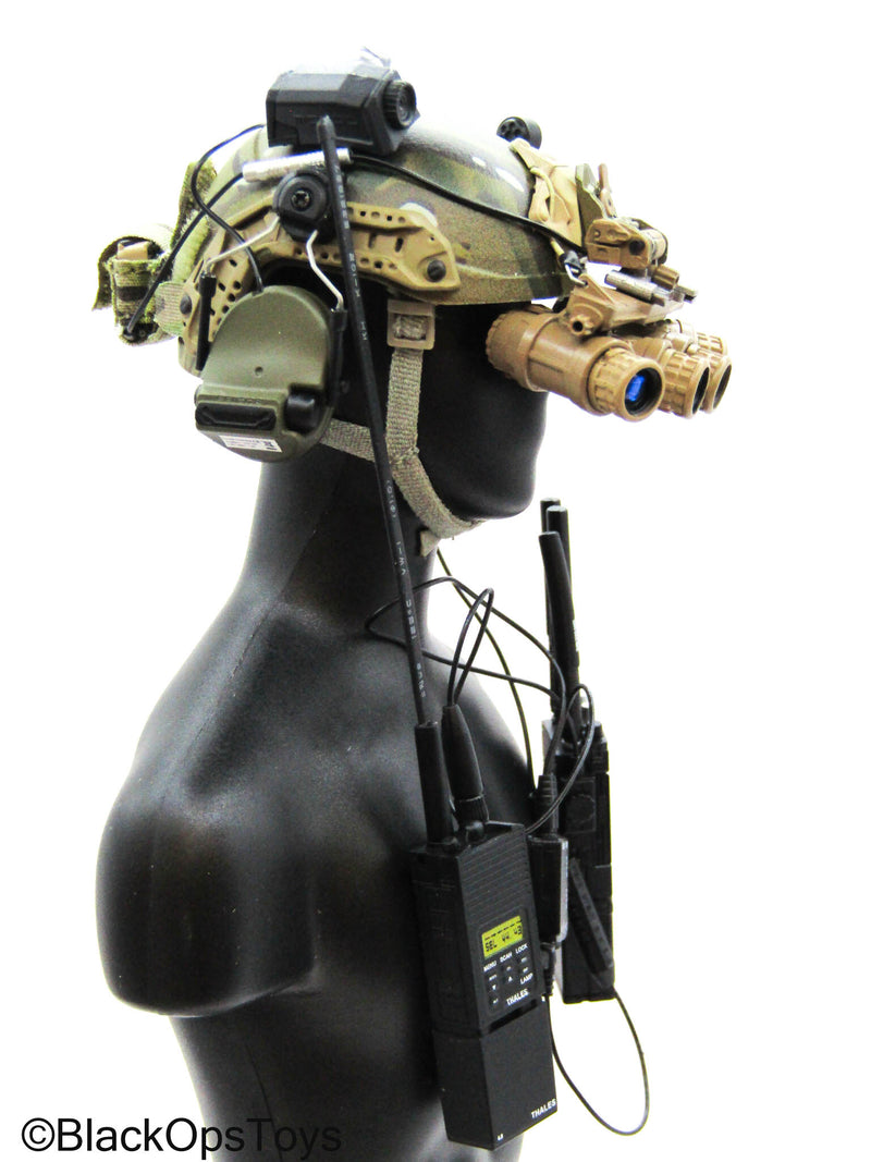 Load image into Gallery viewer, Delta Force SMU Tier 1 Op. - Multicam Helmet w/NVG &amp; Radio Set
