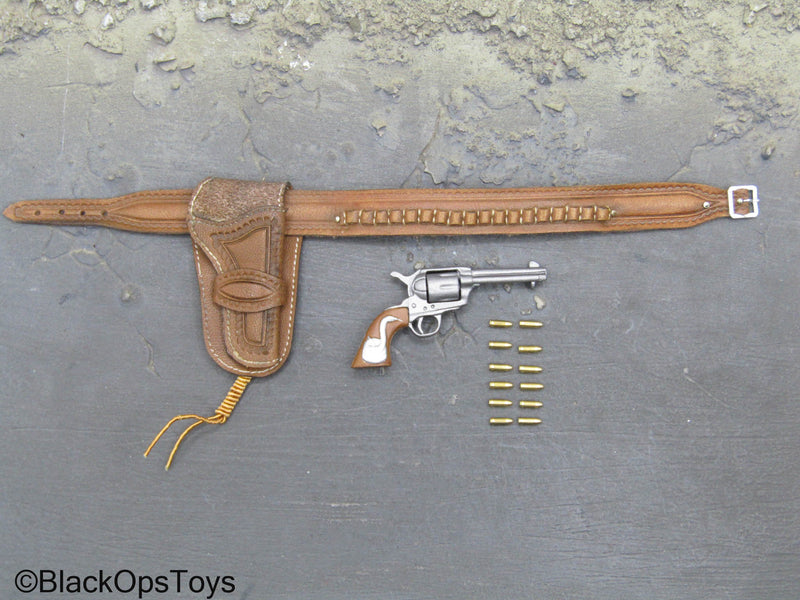 Load image into Gallery viewer, Western Set - Colt .45 Peacemaker Revolver w/Snake Grip &amp; Detailed Brown Holster
