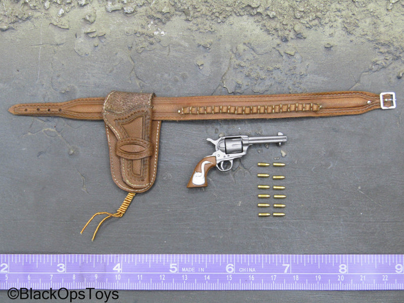 Load image into Gallery viewer, Western Set - Colt .45 Peacemaker Revolver w/Snake Grip &amp; Detailed Brown Holster
