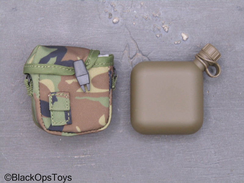 Load image into Gallery viewer, 75th Ranger Regiment Airborne Ltd. - Flask w/Woodland Camo Pouch
