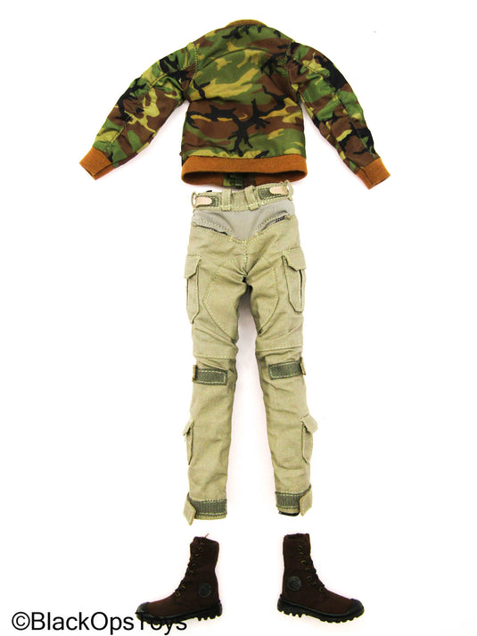 Female - Woodland Bomber Jacket w/Combat Pants & Boots (Peg Type)