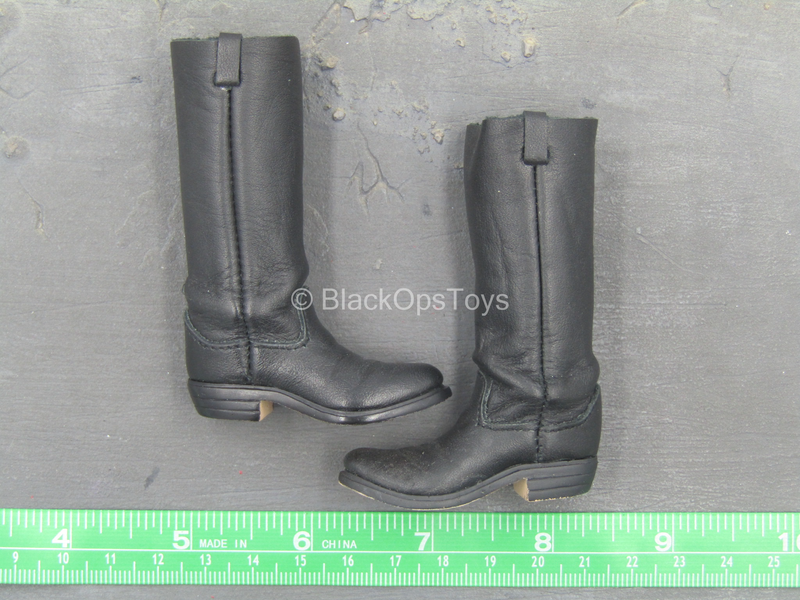 Load image into Gallery viewer, Western Gear - Black Leather Cavalry Boots (Foot Type)
