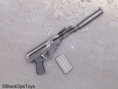 7.62 Submachine Gun w/Folding Stock & Suppressor