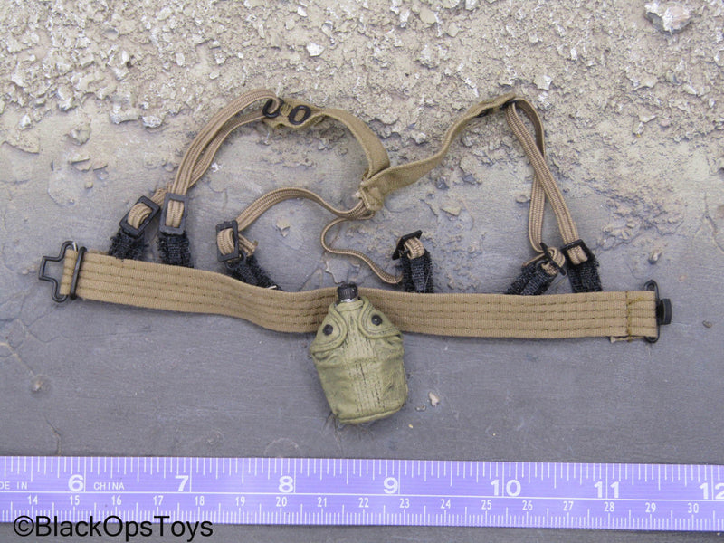 Load image into Gallery viewer, Tan Belt w/Suspenders &amp; Canteen w/Pouch
