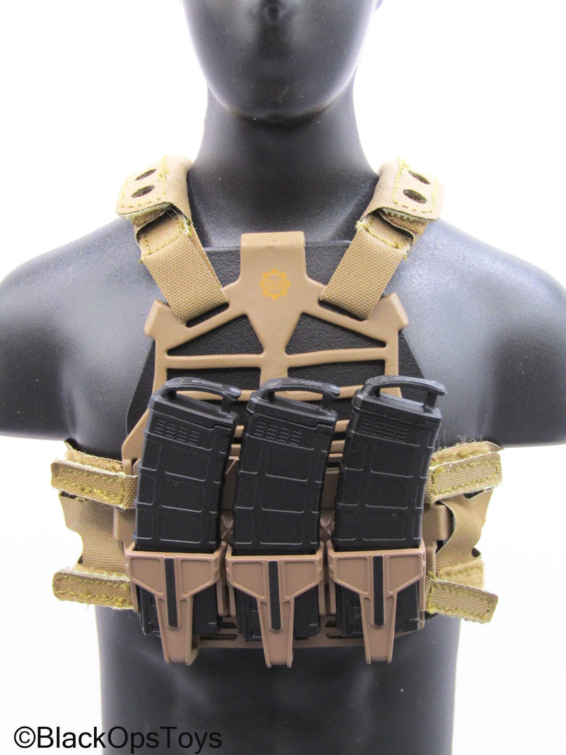 Load image into Gallery viewer, PMC - Dark Tan MOLLE Plate Carrier Vest w/Mags
