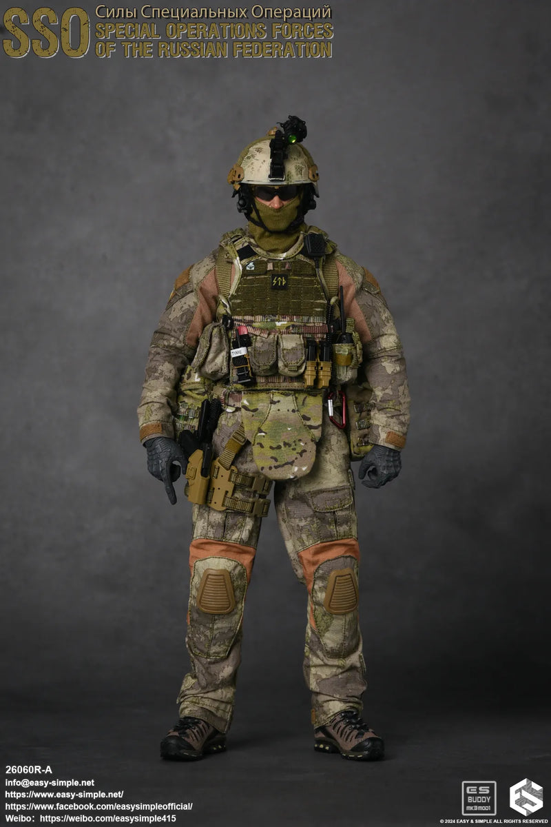 Load image into Gallery viewer, Russian SSO - Snakeskin Pattern Tan Helmet w/NVG Set &amp; Glasses
