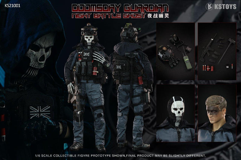 Load image into Gallery viewer, Doomsday Guardian - Black Helmet w/NVG Set
