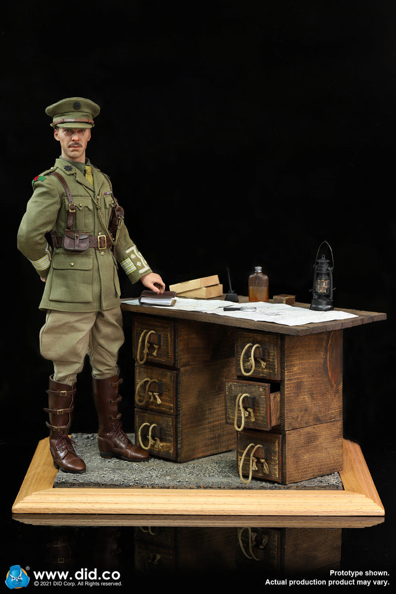 Load image into Gallery viewer, WWI - War Desk - Wooden Desk w/Drawers &amp; Diorama Stand
