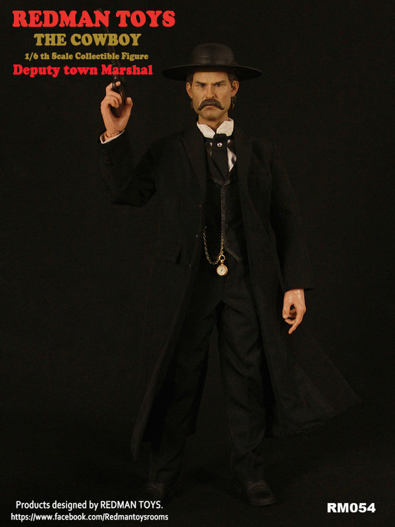 Load image into Gallery viewer, Deputy Town Marshall - Male Head Sculpt w/Mustache &amp; Hat
