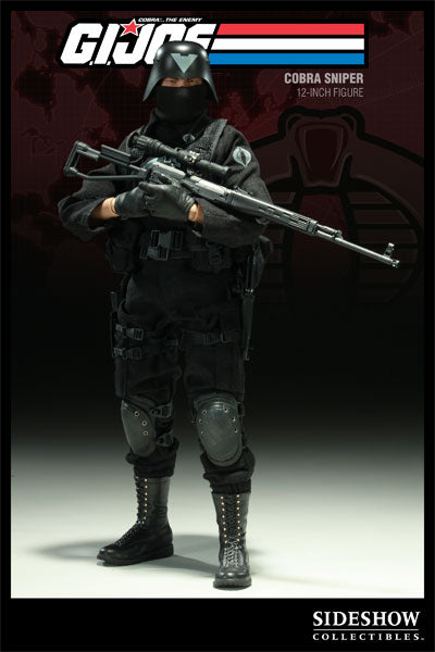 Load image into Gallery viewer, GI JOE - Cobra Sniper -  Black Chest Rig &amp; Canteens (x2)
