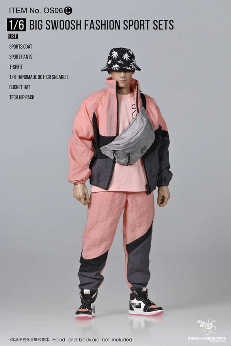 Load image into Gallery viewer, Big Swoosh Fashion Sports Set - Pink &amp; Black Jacket &amp; Pants
