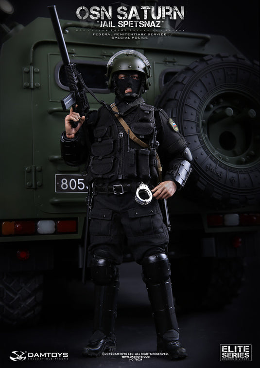 OSN Saturn Police - OD Green Riot Helmet w/Clear Visor