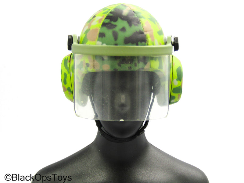 Load image into Gallery viewer, Camo Green Helmet w/Visor
