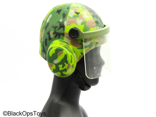 Camo Green Helmet w/Visor