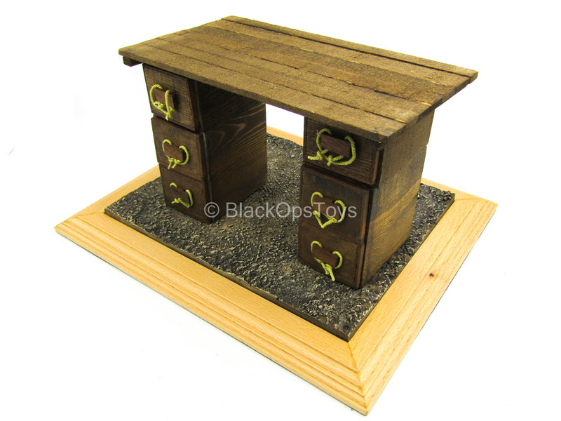 Load image into Gallery viewer, WWI - War Desk - Wooden Desk w/Drawers &amp; Diorama Stand
