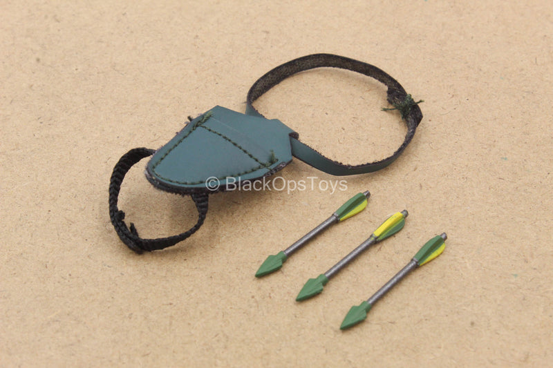 Load image into Gallery viewer, 1/12 - Arrow - Green Drop Leg Arrow Holster w/Arrow (x3)
