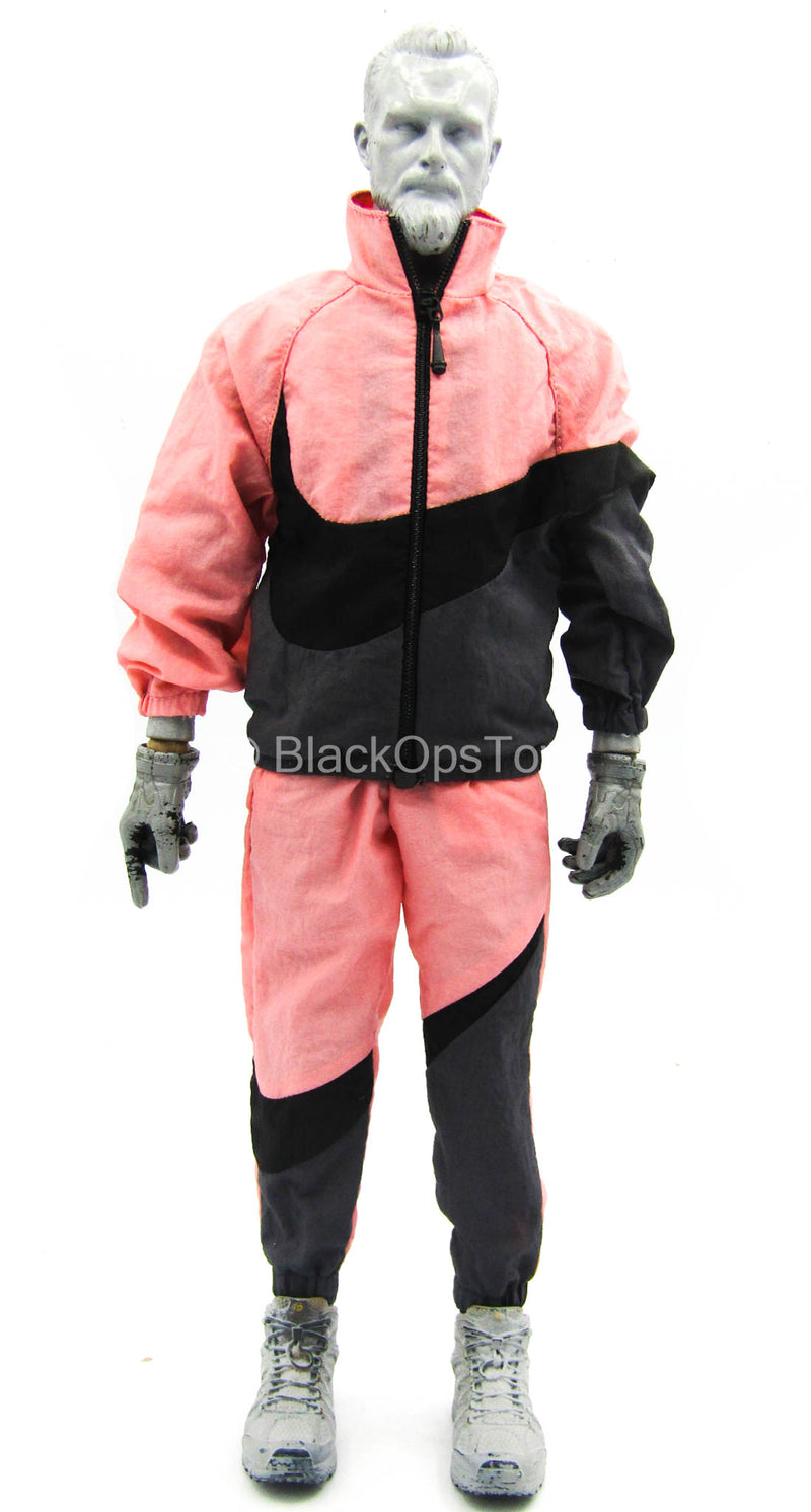 Load image into Gallery viewer, Big Swoosh Fashion Sports Set - Pink &amp; Black Jacket &amp; Pants
