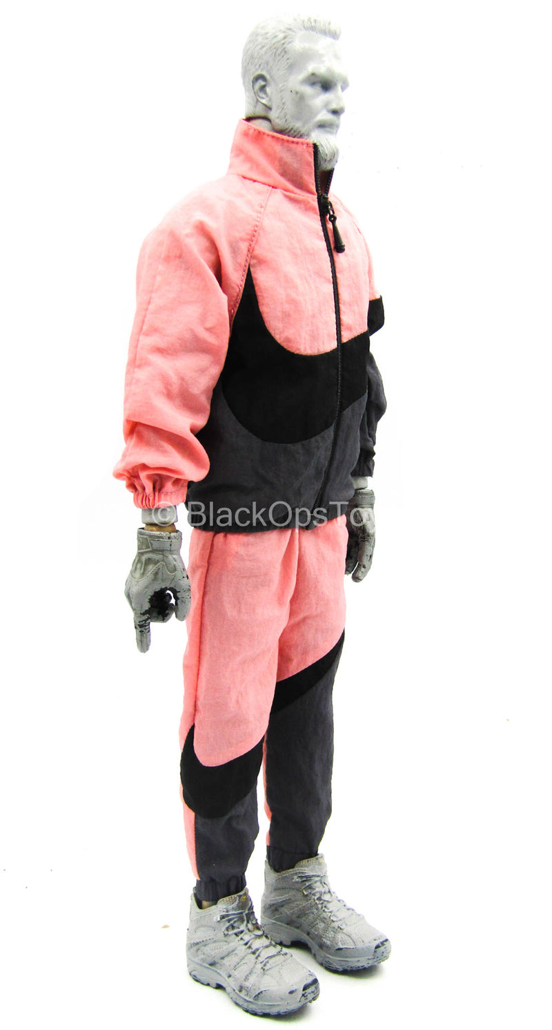 Load image into Gallery viewer, Big Swoosh Fashion Sports Set - Pink &amp; Black Jacket &amp; Pants
