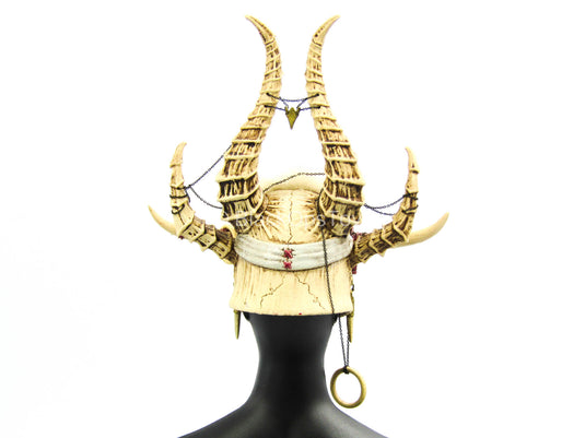 White Shaman - Horned Female Helmet