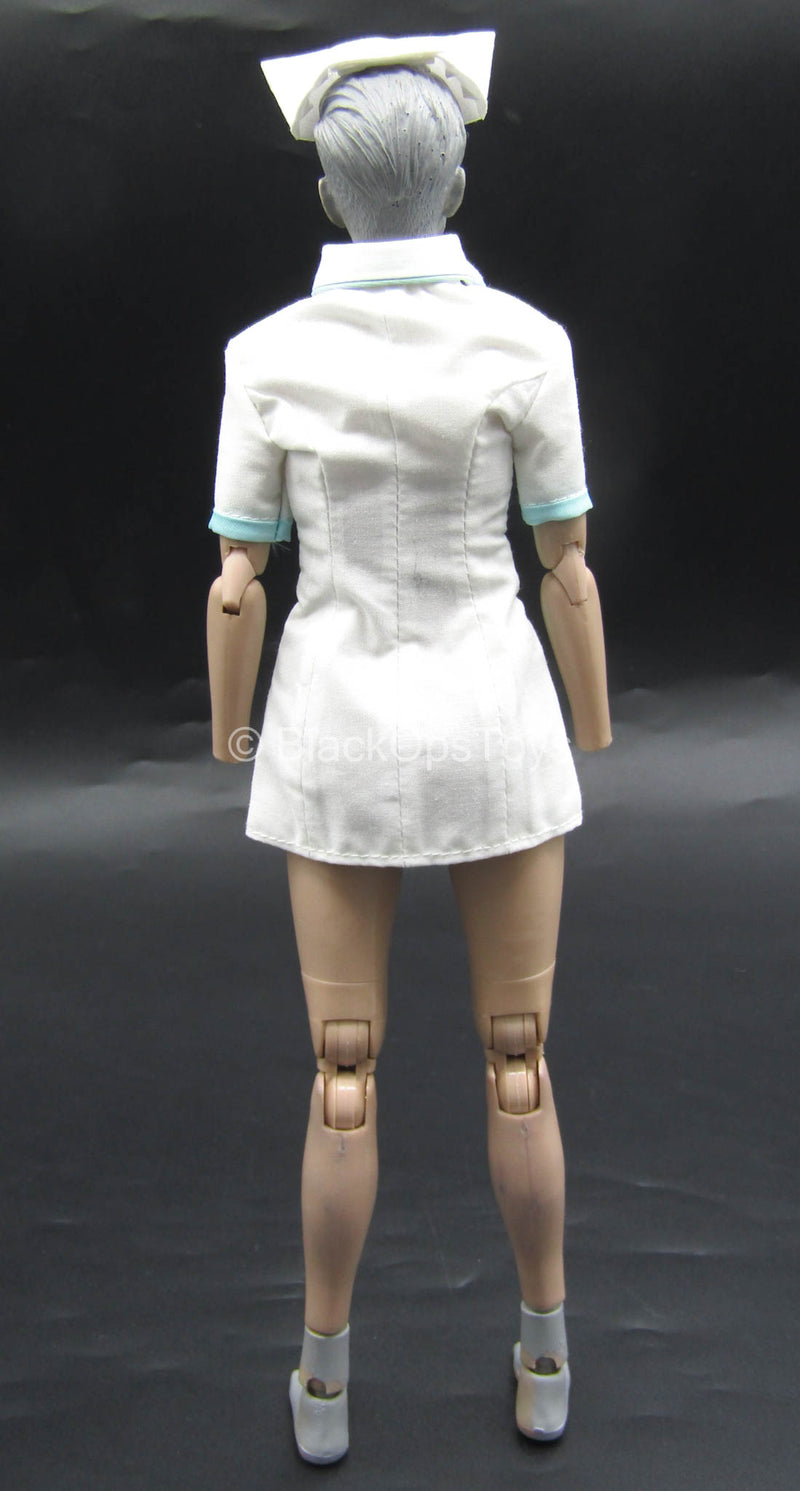 Load image into Gallery viewer, Nurse B - White &amp; Blue Nurse Uniform Set
