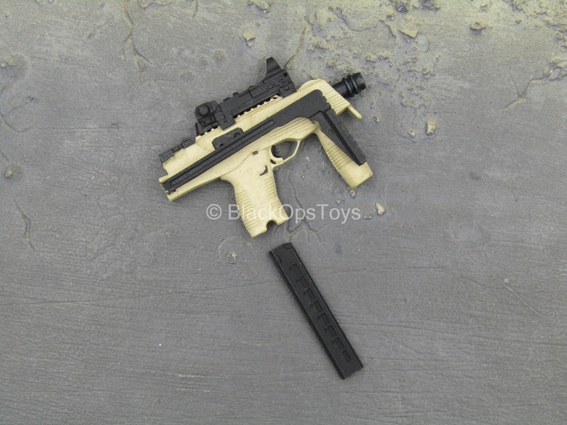 Load image into Gallery viewer, Tan TMP Submachine Gun w/Folding Stock
