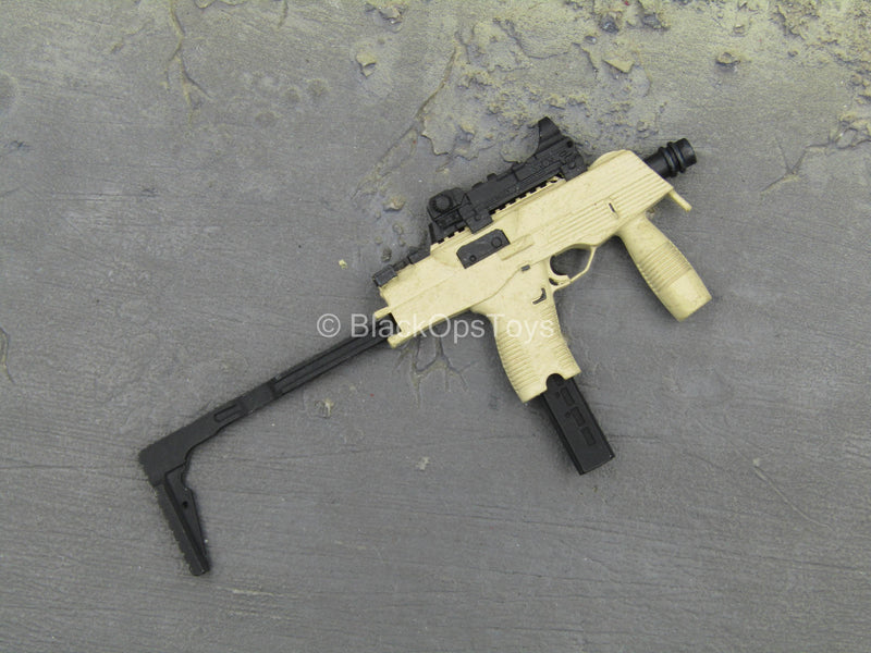 Load image into Gallery viewer, Tan TMP Submachine Gun w/Folding Stock
