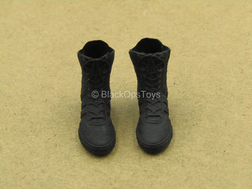 1/12 - Expendable Agent - Black Combat Boots (Peg Type)