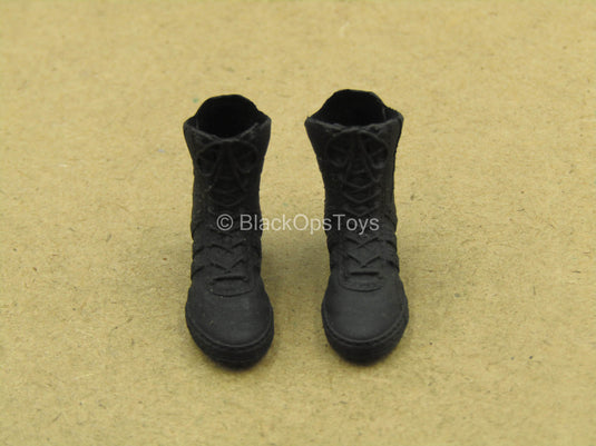 1/12 - Expendable Agent - Black Combat Boots (Peg Type)