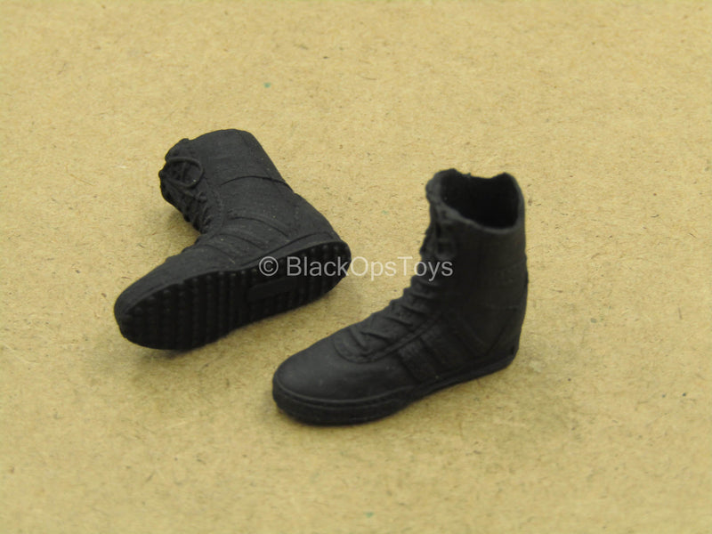 Load image into Gallery viewer, 1/12 - Expendable Agent - Black Combat Boots (Peg Type)
