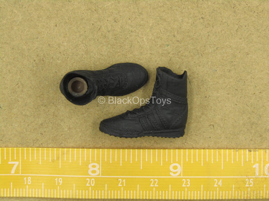 1/12 - Expendable Agent - Black Combat Boots (Peg Type)