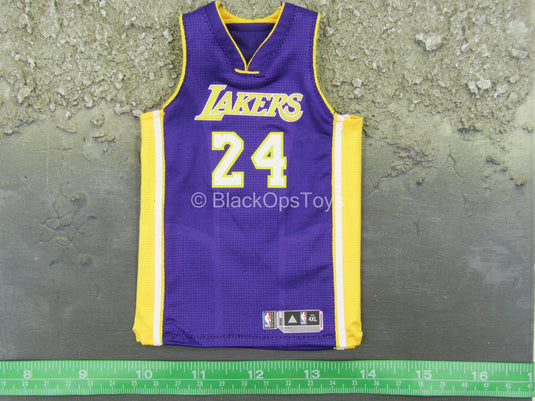 Los Angeles Lakers Kobe Bryant #24 Nba Throwback Blue Yellow