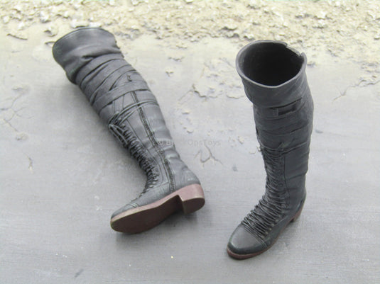 Resident Evil - Alice - Black Knee High Boots (Peg Type)