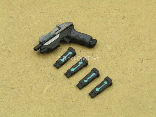 1/12 - Krig-13 Black Spartan - Futuristic Pistol w/Magazines