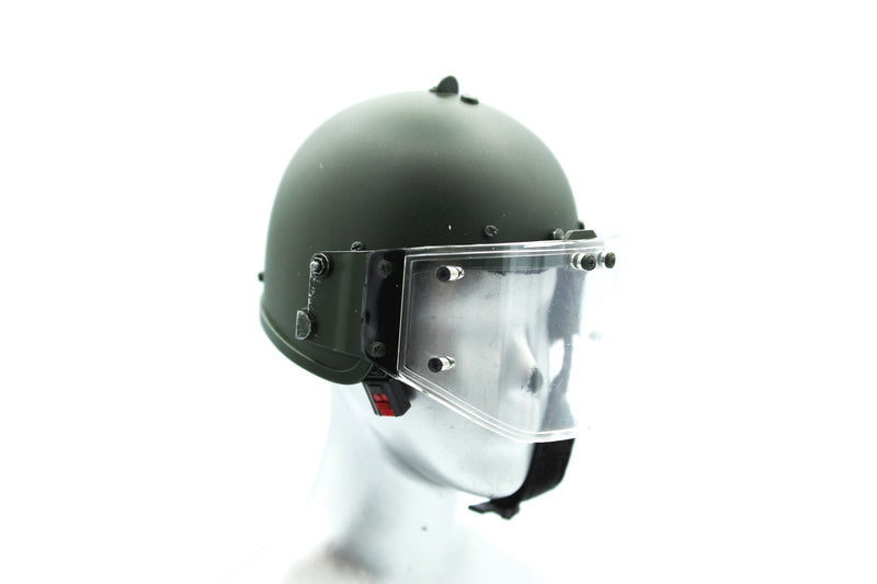 Load image into Gallery viewer, OSN Saturn Police - OD Green Riot Helmet w/Clear Visor
