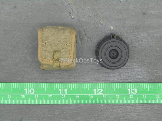 1st SFOD-D Group Gunner - Tan Ammo Pouch w/Drum Mag