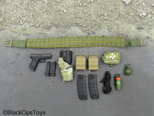 Crisis Response Force - Green MOLLE Battle Belt w/9mm Pistol Set