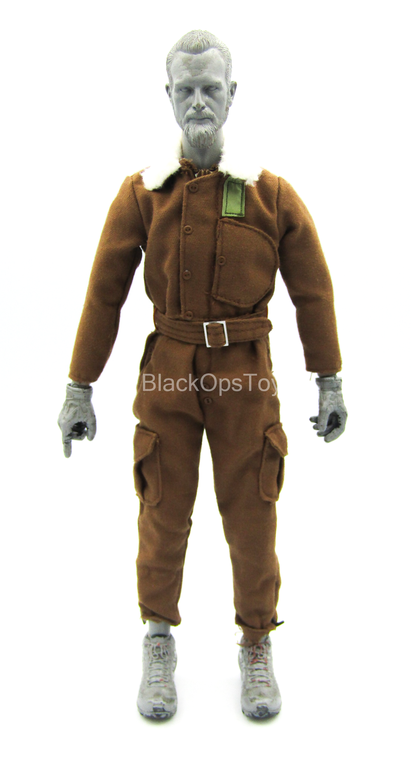 Load image into Gallery viewer, WWII - Pearl Harbor - Brown Jumpsuit w/Fur Like Collar
