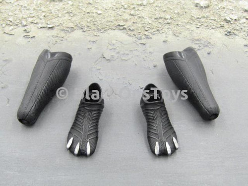 Cap America Civil War Black Panther Shoes & Shin Guards Peg Type